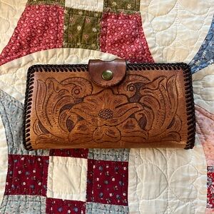 Handcrafted Leather Clutch - Brown